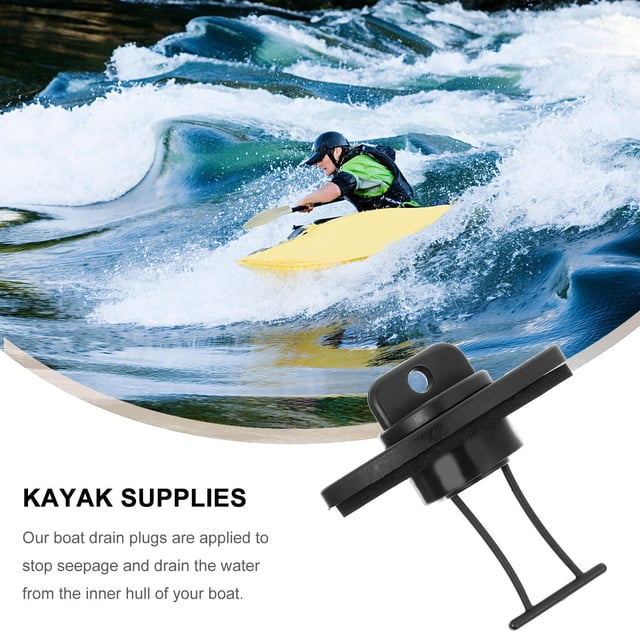 OUNONA 4Pcs Black Kayak Drain Plug Easy to Use Universal Canoe Scupper Hole Stopper