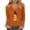 Orange, variant on Casual 3/4 Sleeve V Neck Shirt for Women Funny Holiday Graphic Tee Fall Winter Loose Thanksgiving Pumpkin Print Tunic Tops