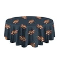 thumbnail image 5 of Dark Blue Football Repeat Pattern Round Tablecloth 60"x60",Wrinkle Wipeable Table Cloth for Kitchen Dining Room Picnic Patio Party, 5 of 6