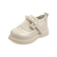 thumbnail image 4 of Seyurigaoka Little Girl's Artificial PU Princess Shoes Fashion Pearl Knit Stitching Slip-on Flat, 4 of 4