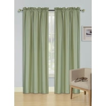 2 Panels Sage Green Solid Blackout Thermal Rod Pocket Foam Lined Window Curtain Drape R64 95 Length