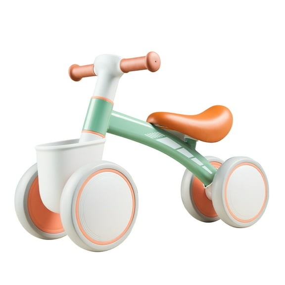 Baby Balance Bike for 1 Year Old 12-36 Months, 4-Wheel Toddler Bike Adjustable Seat Training Wheels, Birthday Gifts Boys Girls