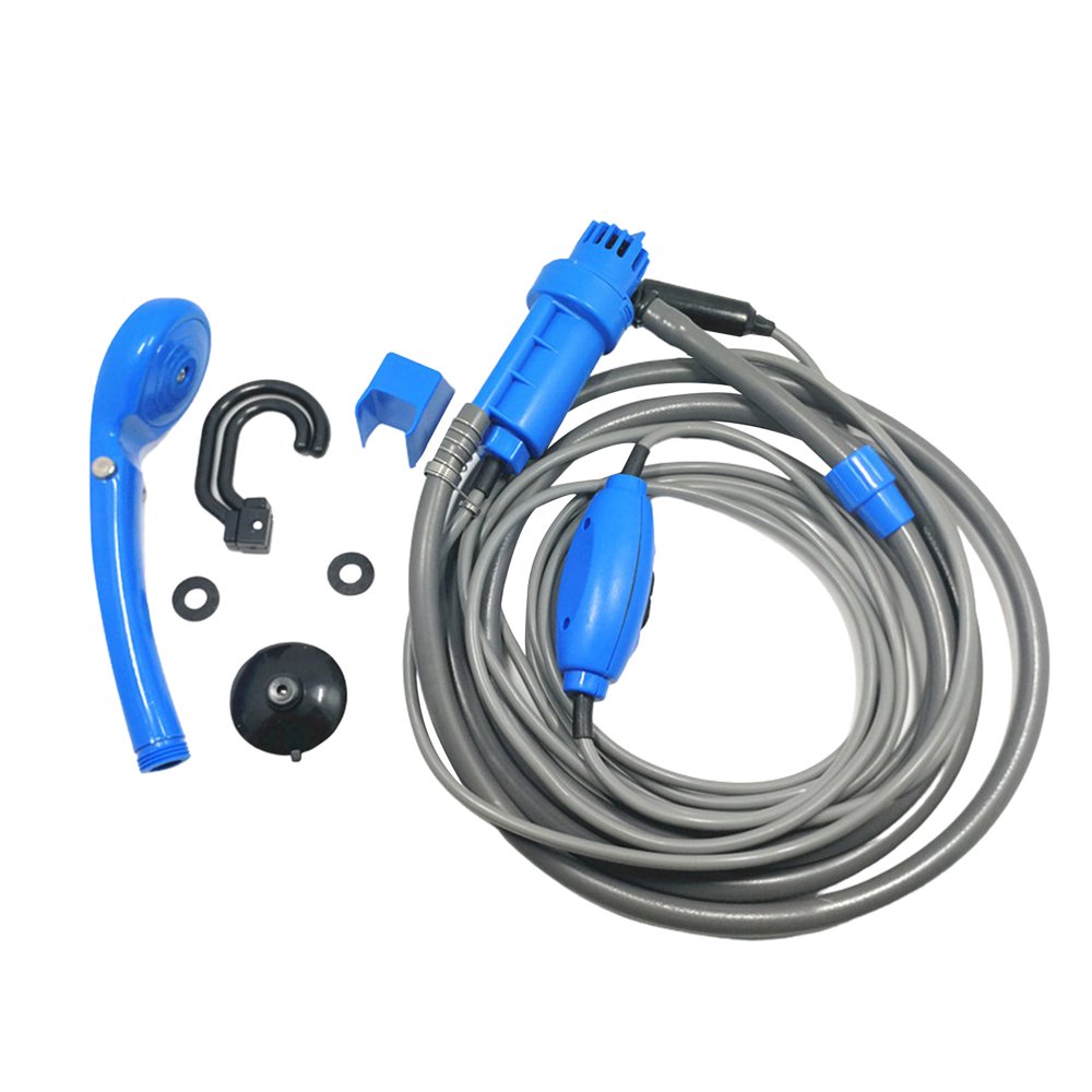 Pompe à Eau Portable De Douche Camping - Double Vitesse, Tuyau 2 M Anti-pliure, Pour Voiture, Animaux, Jardin - 6