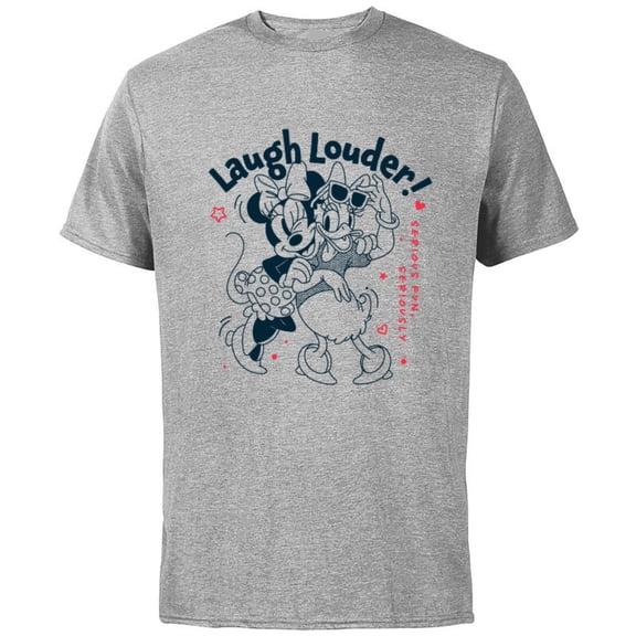Disney Minnie and Daisy Laugh Louder Seriously Fun - Short Sleeve Cotton T-Shirt for Adults - Customized-Athletic Heather