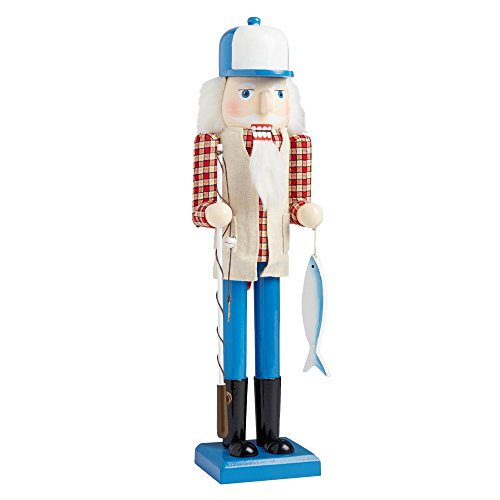 Nantucket Home Wooden Christmas Nutcracker Decor, 15Inch (Fisherman