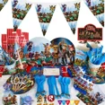 thumbnail image 1 of decoraciones de fiesta temáticas de juego para niños, pancarta de pastel, vajilla de fiesta de cumpleaños, decoración de fondos, suministros de fiesta, 1 of 5