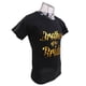 thumbnail image 5 of Camiseta de Impreso con Letras de Oro en Frente de Ropa Camiseta Gráfica de de Hombres negro, 5 of 8
