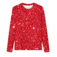 thumbnail image 4 of WRKEKC Womens Gradient Glitter Printed Crew Neck Pullover Long Sleeve Top Casual Shirt for Women Fashion Daily Wear Comfortable Outfit, 4 of 4