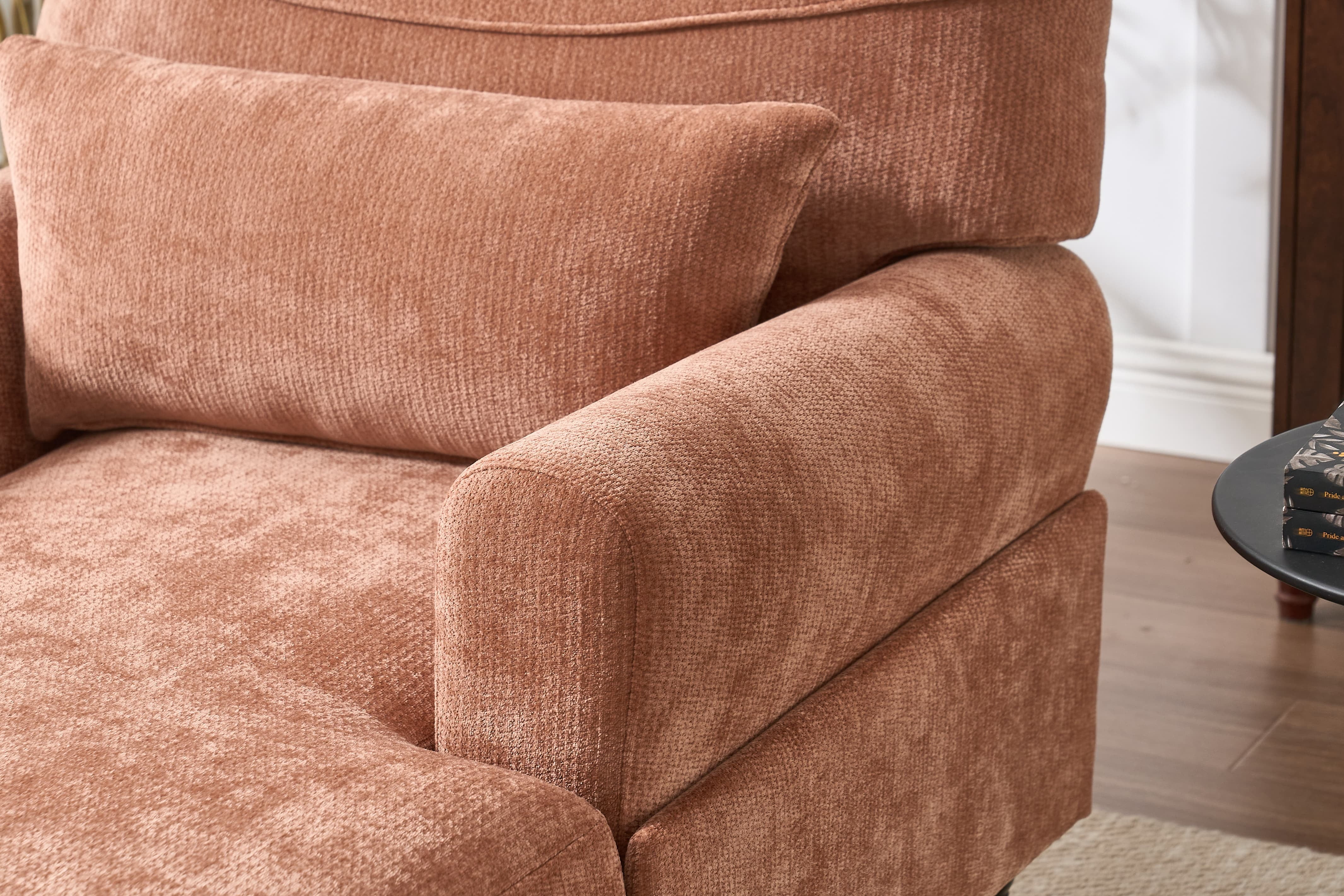 Chaise Lounge Indoor, Modern Upholstered Sleeper Chair and Sleeper Sofa for Living Room, Small Space, Orange