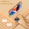 thumbnail image 5 of NIFFPD iPhone 14 Plus with Screen Protector + Camera Lens Protector, Bling Glitter Quicksand Sparkle Clear & Shockproof Protective Cover iPhone 14 Plus 6.7" Rose+Gold, 5 of 6