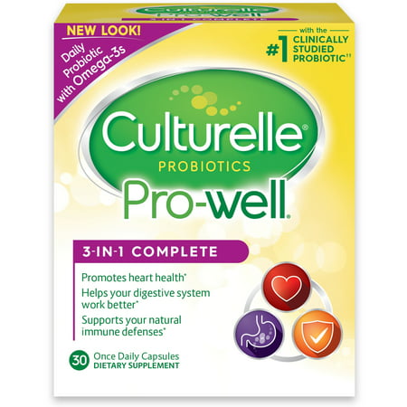 Culturelle Probiotics Pro-Well 3-in-1 Complete Dietary Supplement Capsules - 30