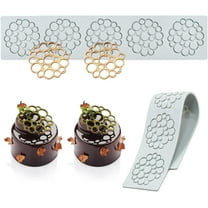 Tuile Molds Silicone (2 PCS) Lace Fondant Molds Set with Hollow 3D Beehive Candy Molds for Baking, Resin, Polymer Clay, Sugar Craft Dessert Cupcake Cake Decorating