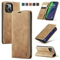 thumbnail image 1 of CaseMe Leather for iPhone 15 Case, Flip Wallet Leather Case with Card Holder Magnetic Closure Shockproof Kickstand Protective Phone Cases Cover for iPhone 15,Brown,For iPhone 15, 1 of 12