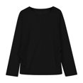 thumbnail image 4 of ABPWLY Clearance Girls Shirts Shirts for Kids Casual Crewneck Soft Breathable Sports Tunic Tops Casual Solid Long Sleeve Tops Girls Tops(Size:7 Years), 4 of 7