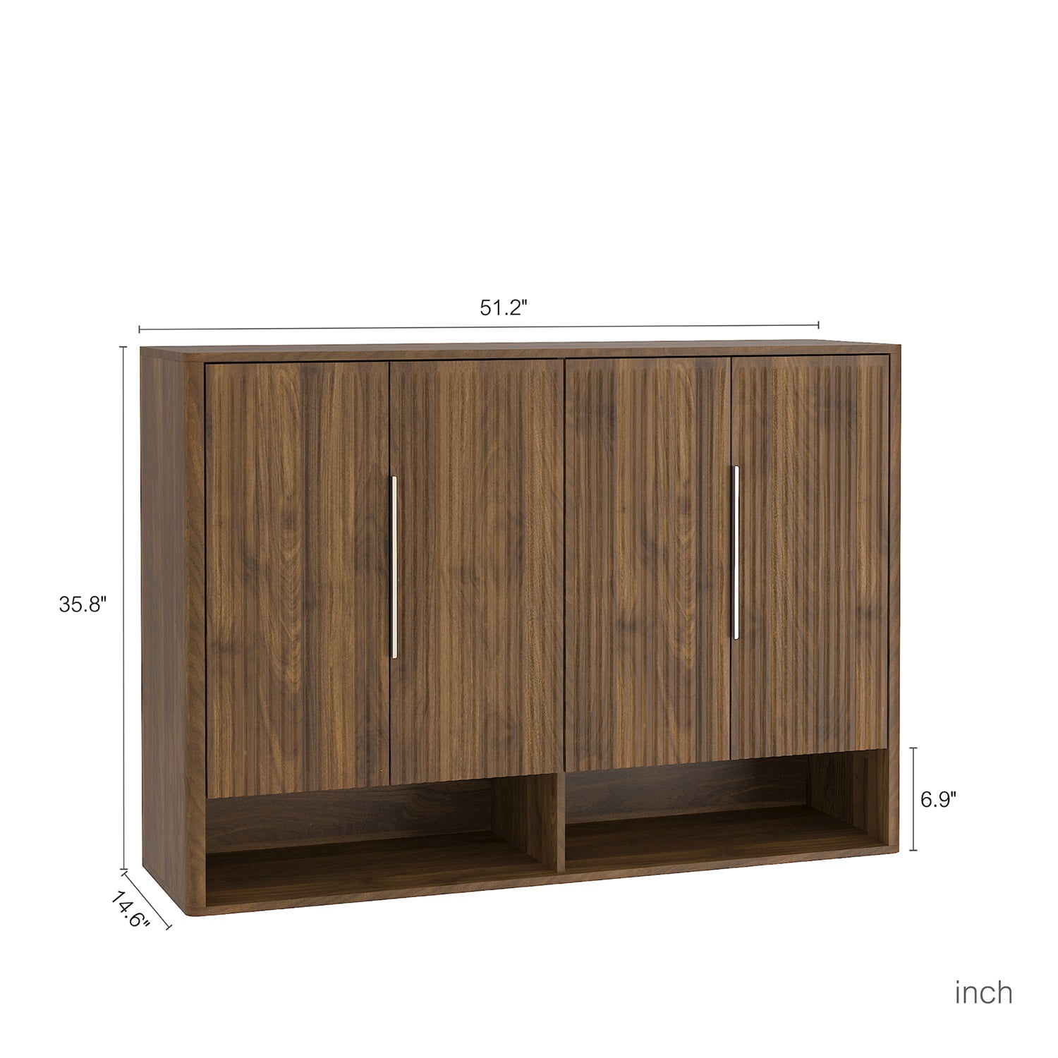 Hommoo Shoe Cabinet with 4 Doors &Adjustable Shelves, Modern Shoe Storage Organizer Cabinet, Shoe Rack Cabinet for Entryway Living room, Bedroom, Walnut