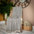 thumbnail image 5 of Parkland Collection Lily Transitional Gray 52" x 67" WOVEN HANDLOOM Throw Gray 67" x 52", 5 of 5