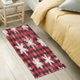 thumbnail image 5 of GZHJMY Snowflake Buffalo Plaid Area Rug, Anti Fatigue Large Floor Mat, Soft Washable Plush Carpet with Non-Slip Rubber Back for Entryway, Bedroom, Sink, Kitchen, Bathroom, 39 x 20 Inch Carpet Runner, 5 of 7