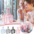 thumbnail image 1 of Xihbxyly Bolsa de Mano con Cremallera, Organizador de Cosméticos de Pvc Transparente, Impermeable, para Artículos Esenciales de Viaje, Portátil, Ideal para El Baño, Ligera, Multiusos, Tamaño 30 X 13, 1 of 7