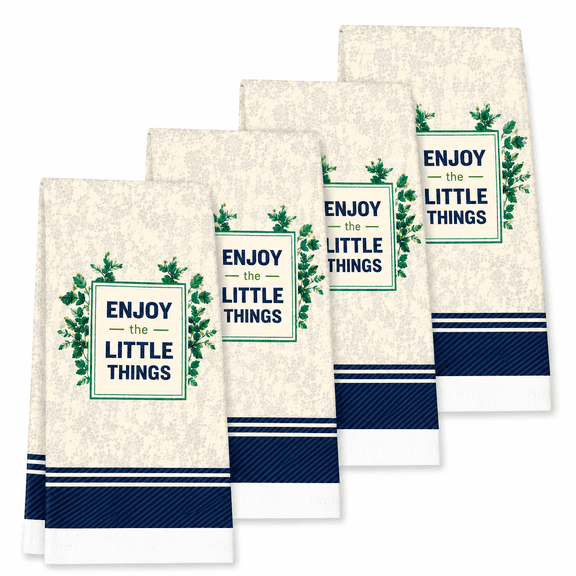 Spring Cotton Kitchen Hand Towels Gift Set Decorative Absorbent Dish Cloths 4 Pack 15x25 Enjoy The Little Things