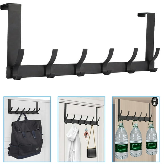 USIONE Over The Door Hooks, Sturdy Door Hanger, Towel Rack Towel Hooks for Bathroom 12 Hooks Large Over The Door for Bathroom, Bedroom，Kitchen