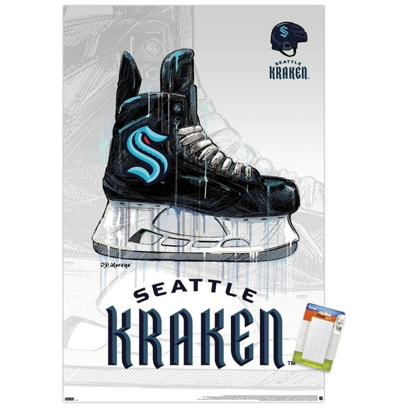 NHL Seattle Kraken - Drip Skate 20 Wall Poster, 22.375" x 34"