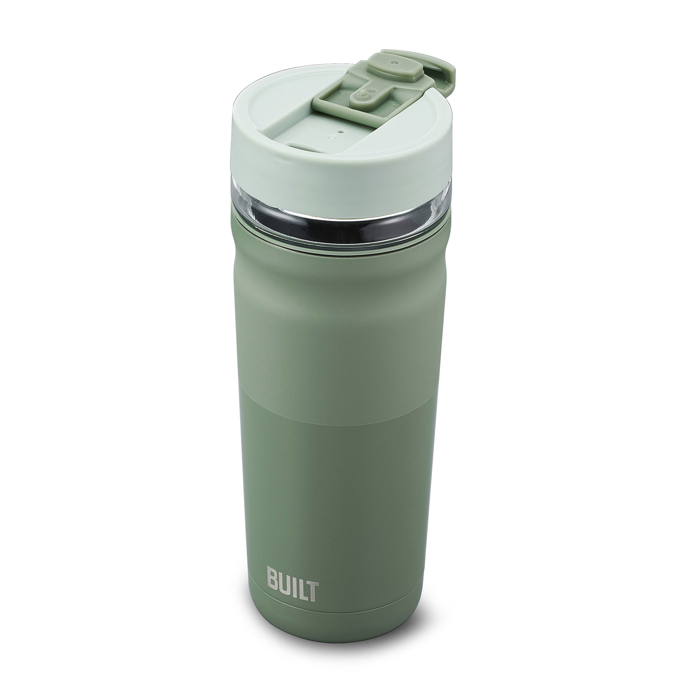 Built GlassX 20 Oz Two-Tone Sage Insulated Stainless Steel Tumbler With Glass Interior