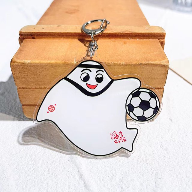 Llavero acrílico al por mayor con impresión personalizada, logotipo transparente, llaveros de plástico epoxi, holográficos de Qatar para regalos