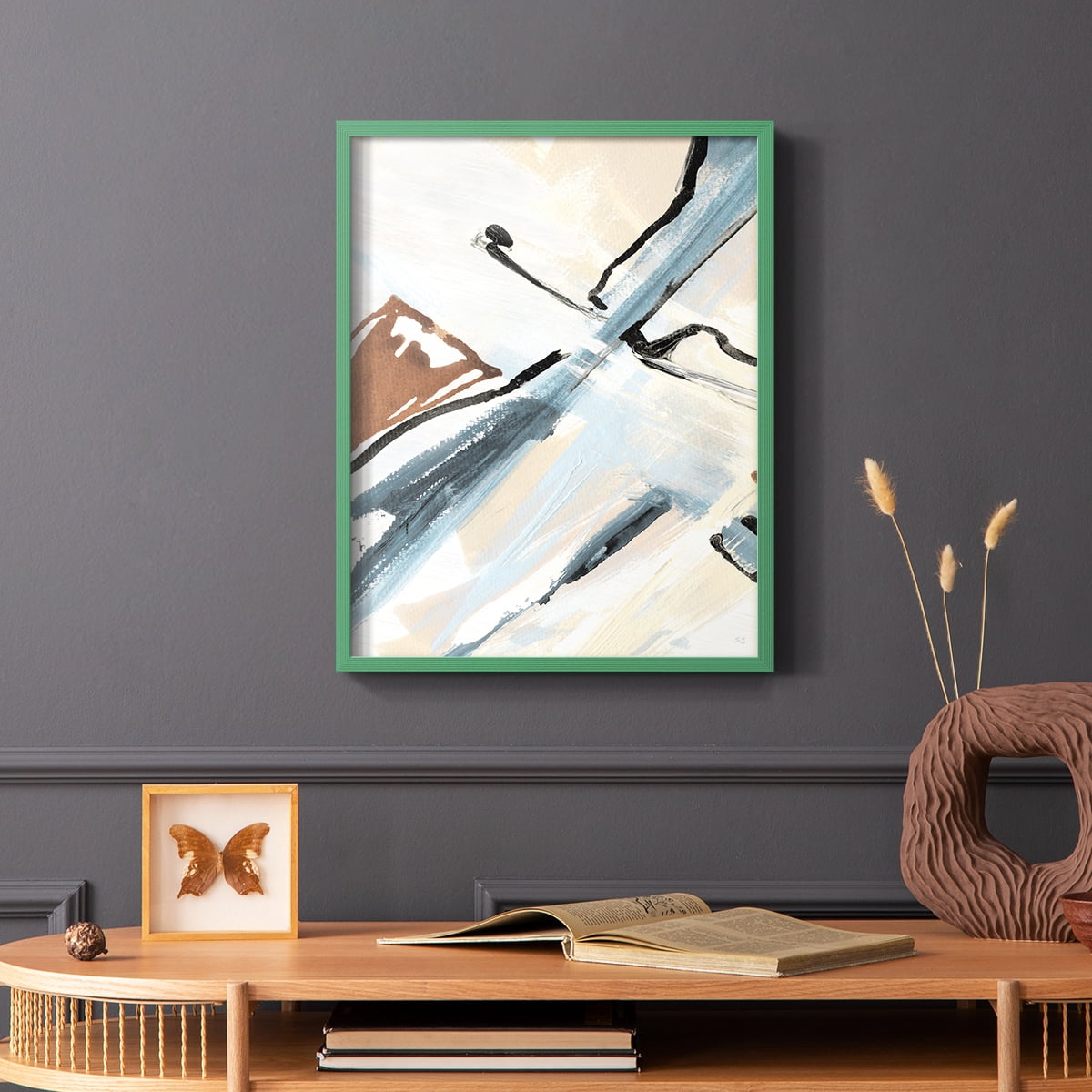 Dancing Wind Revisit I Framed Print in Green Solid Wood Framed Print No Nail Hanging
