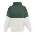 thumbnail image 2 of Vedolay Womens Cute Sweater Womens Crew Neck Sweater 2023 Long Sleeve Solid Color Casual Knitted Pullover Tops,Green One Size, 2 of 3