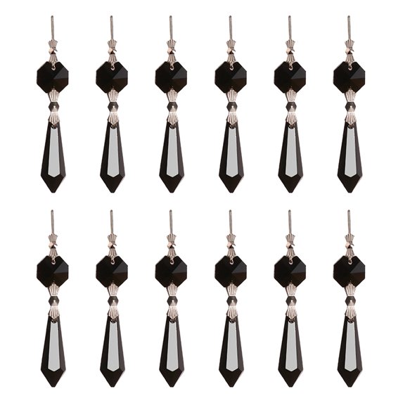 12pcs Icicle Crystal Chandelier Prisms, Replacement Drop Parts for Chandeliers, Crystal Curtain