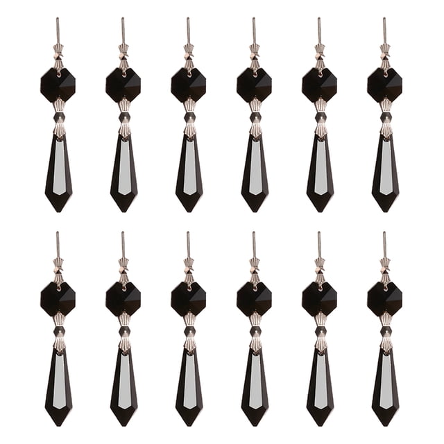 Prismas de araña de cristal de carámbano, piezas de repuesto para candelabros, cortina de cristal, 12 Uds.