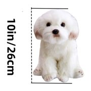 White Puppy Plush Toy -10  Pet Dog Stuffed Animal, Marzis Dog Plush Animal, Realistic Decor for Kid, Pillow Doll Gift