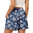 thumbnail image 3 of Yievot Beach Shorts for Women Graphic Print Drawstring Elastic Waist Summer Vacation Casual Shorts with Pockets, 3 of 5
