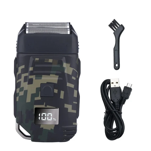 DEBGFS Rasoir Électrique USB pour Hommes, Tondeuse Rasoir Rechargeable pour Cheveux et Barbe, Machine de Rasage, Camouflage