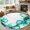 Turquoise, variant on Kitchen Runner 2 x 6 Ft, Red Marble Stone Non-Slip Residential Carpet, Ink Splash Country Marble Abstract Indoor Crawling Mats Runner Rugs for Living Room/Dining Room/Bedroom