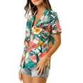thumbnail image 5 of INSPIRE CHIC Valentine's Day Women's Shirts Hawaiian Short Sleeve Tropical Floral Button Down Tops 2XL White, 5 of 9