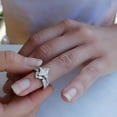 thumbnail image 4 of Silver & Stone Jewels 14K White Gold Finish Marquise Cut Cubic Zirconia Women's Bridal Ring Set For Wedding, 4 of 6