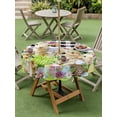 thumbnail image 3 of Outdoor Tablecloth with Umbrella Hole and Zipper, Easter Round Table Cloth 54 Inch Waterproof Tablecloth, Spring Rabbit Sheep Duck Eggs Plants Black Plaid Picnic Table Cover for Patio Camping, 3 of 7