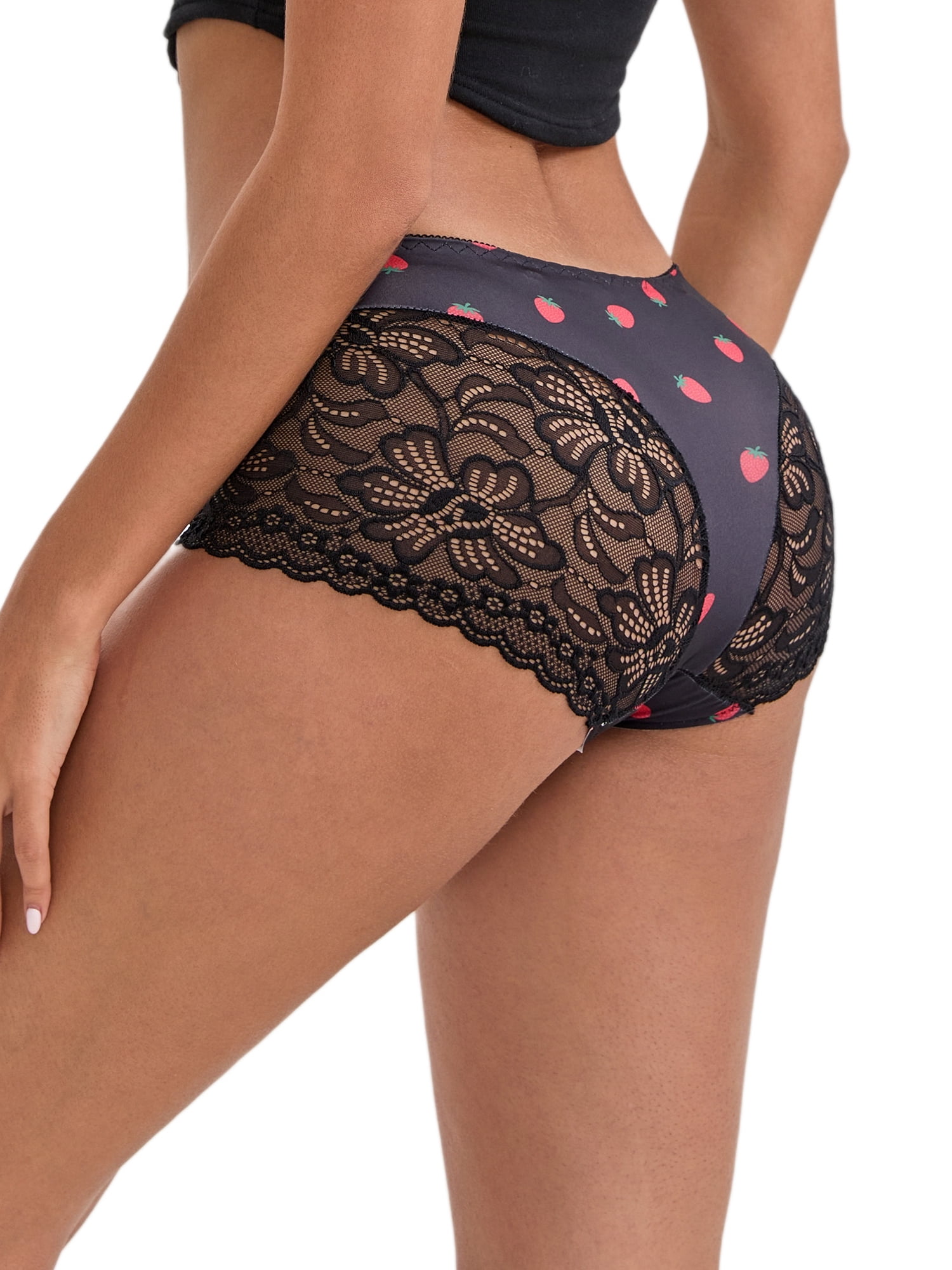 DARING DIVA Women's Ice Silk Mid-Waisted Full Coverage Boxer Briefs M Red