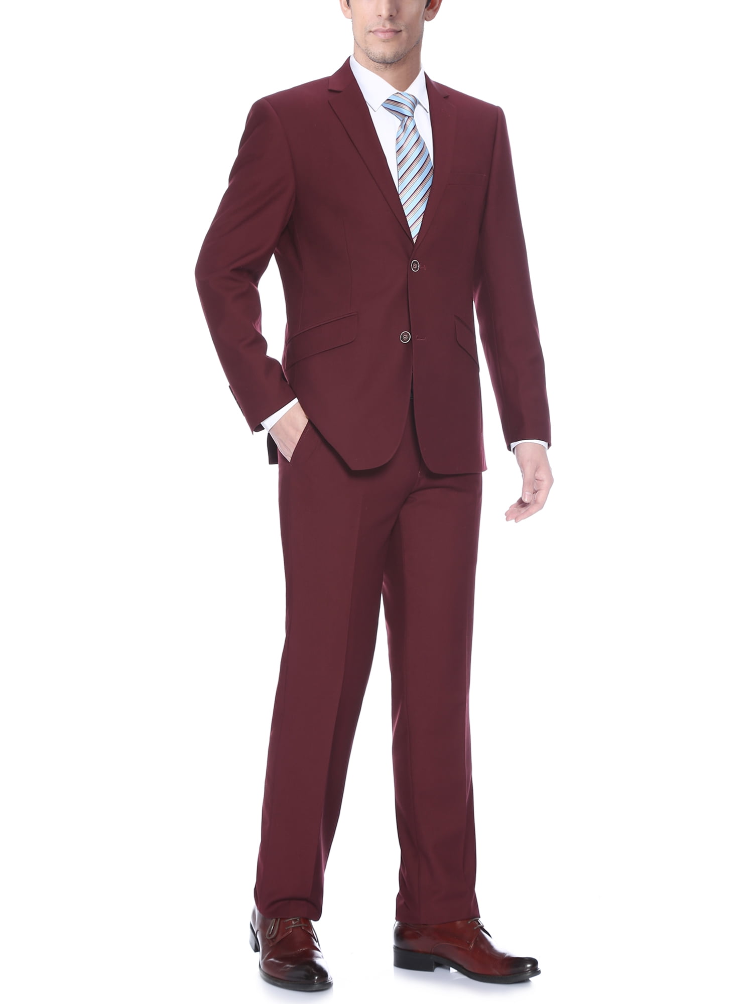 burgundy slim fit suit
