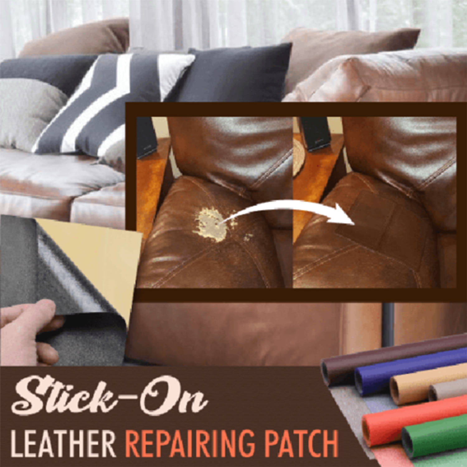Lilvigor Leather Repair Patch self Adhesive, Leather Repair kit Vinyl  Leather Patches for Couch, Furniture, car seat, Sofa, Shoe, Wall (Black