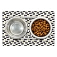 thumbnail image 1 of Black and Yellow Pet Mat for Food and Water, Scribble Art Theme with Circles Squares and Stars Geometric Doodle, Non-Slip Rubber Mat for Dogs and Cats, 18" X 12", by Ambesonne, 1 of 2