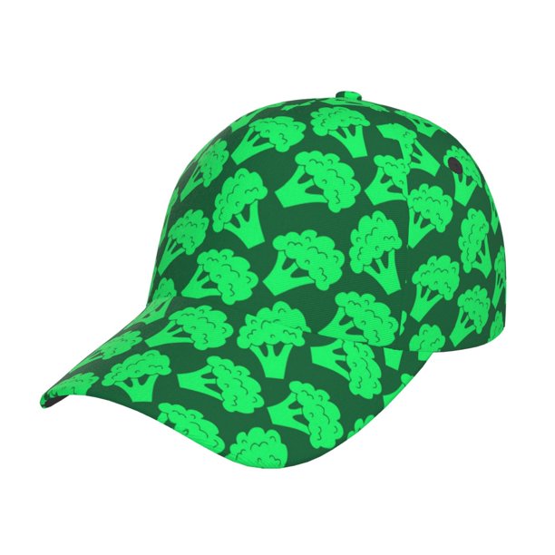 Fotbe Green Broccoli Gorro Clásico de Béisbol, Gorra Ajustable con Broche Snapback, Gorro de Exterior de Algodón Suave