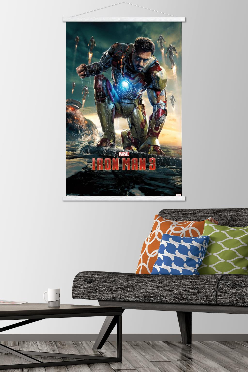 Marvel Cinematic Universe - Iron Man 3 - One Sheet Wall Poster with Wooden Magnetic Frame, 22.375" x 34"