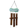 thumbnail image 1 of Cohasset Gifts 111G Cohasset Green Sandal Bamboo Wind Chime, Distressed Green & White Striped Finish, 1 of 1
