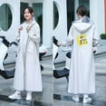 thumbnail image 5 of MuXi Women's Full Length Raincoat Hooded Anorak Windproof Outdoor Poncho Suit For Adults Heavy Duty (White,XL), 5 of 6