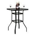 thumbnail image 6 of Tcbosik Wrought Iron Glass High Bar Table Patio Bar Table,for Home,Bars, Restaurants, Black, 6 of 10