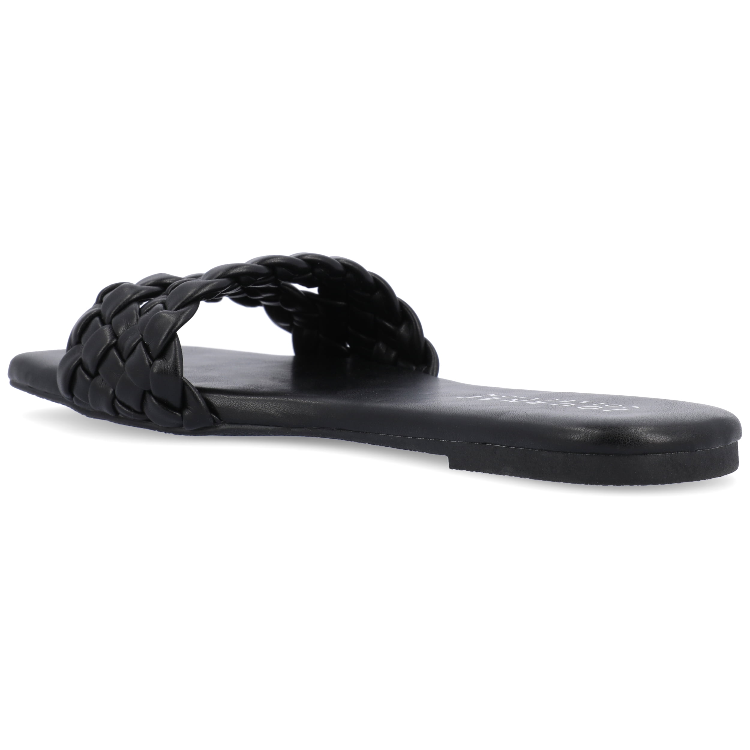 Journee Womens Sawyerr Dual Braided Band Flat Sandals, Widths Available