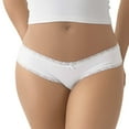 thumbnail image 4 of KHONTS Women's Underwear Panties Cheeky Bikini Underpanties Lace Stretch Hipster Briefs White XL, 4 of 4
