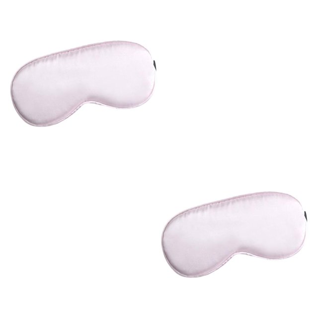 Soidarity Cubierta para los ojos Venda de seda de imitación ajustable Resiliencia que bloquea las luces Accesorios de viaje Vendas para los ojos Rosa claro 2Conjunto